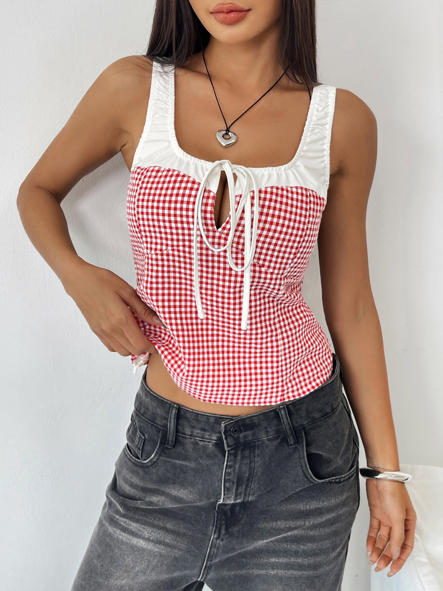 Checked Tank Top