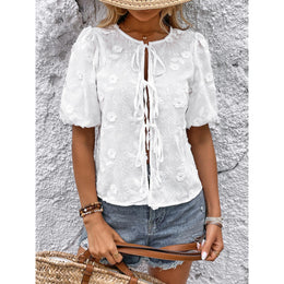 Women Embroidered Gathered Tops