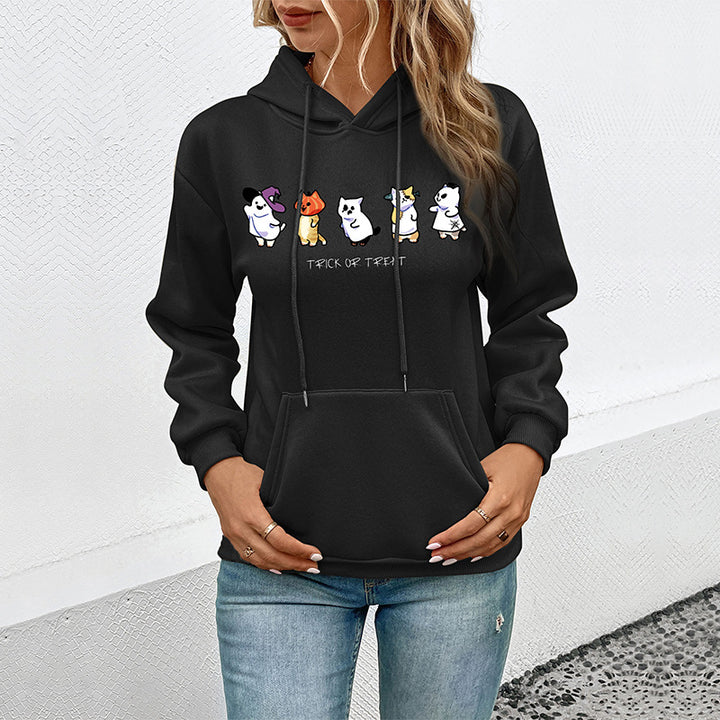 Black Graphic Printed Hooded Sweatshirt