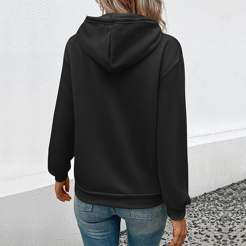 Black Graphic Printed Hooded Sweatshirt