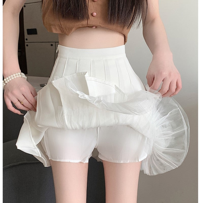 Accordion Pleats Flared Opaque Mini Skirt