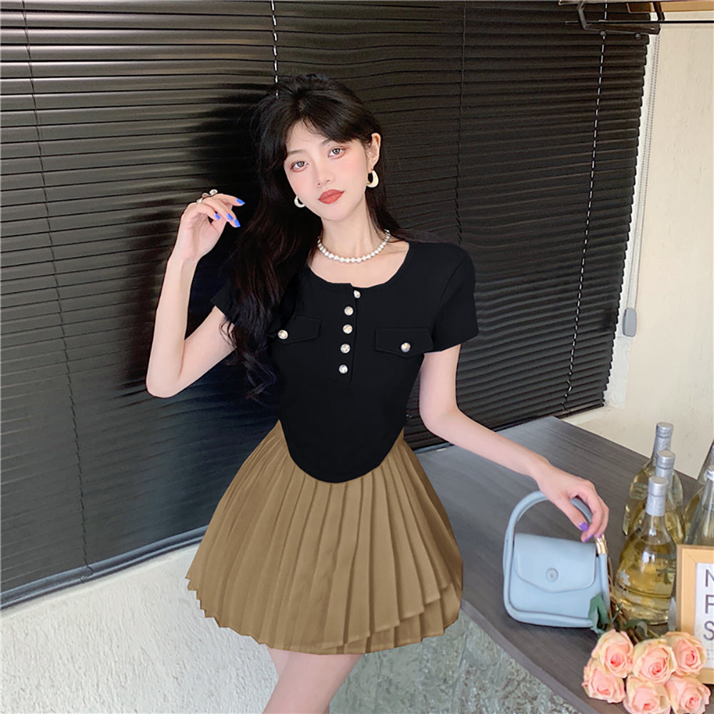 Women Solid Shirt Collar Top