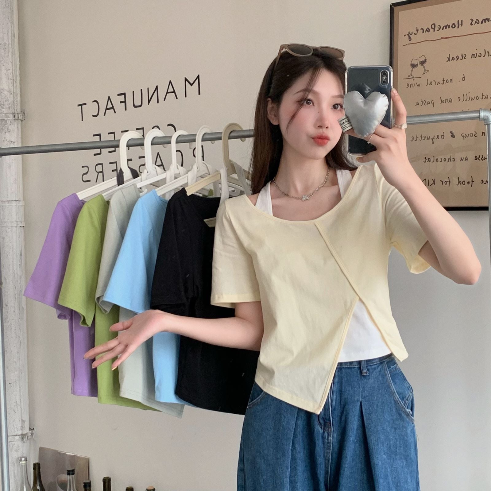 Women Solid V-Neck Top