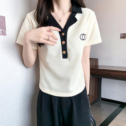 Women Solid V-Neck Top