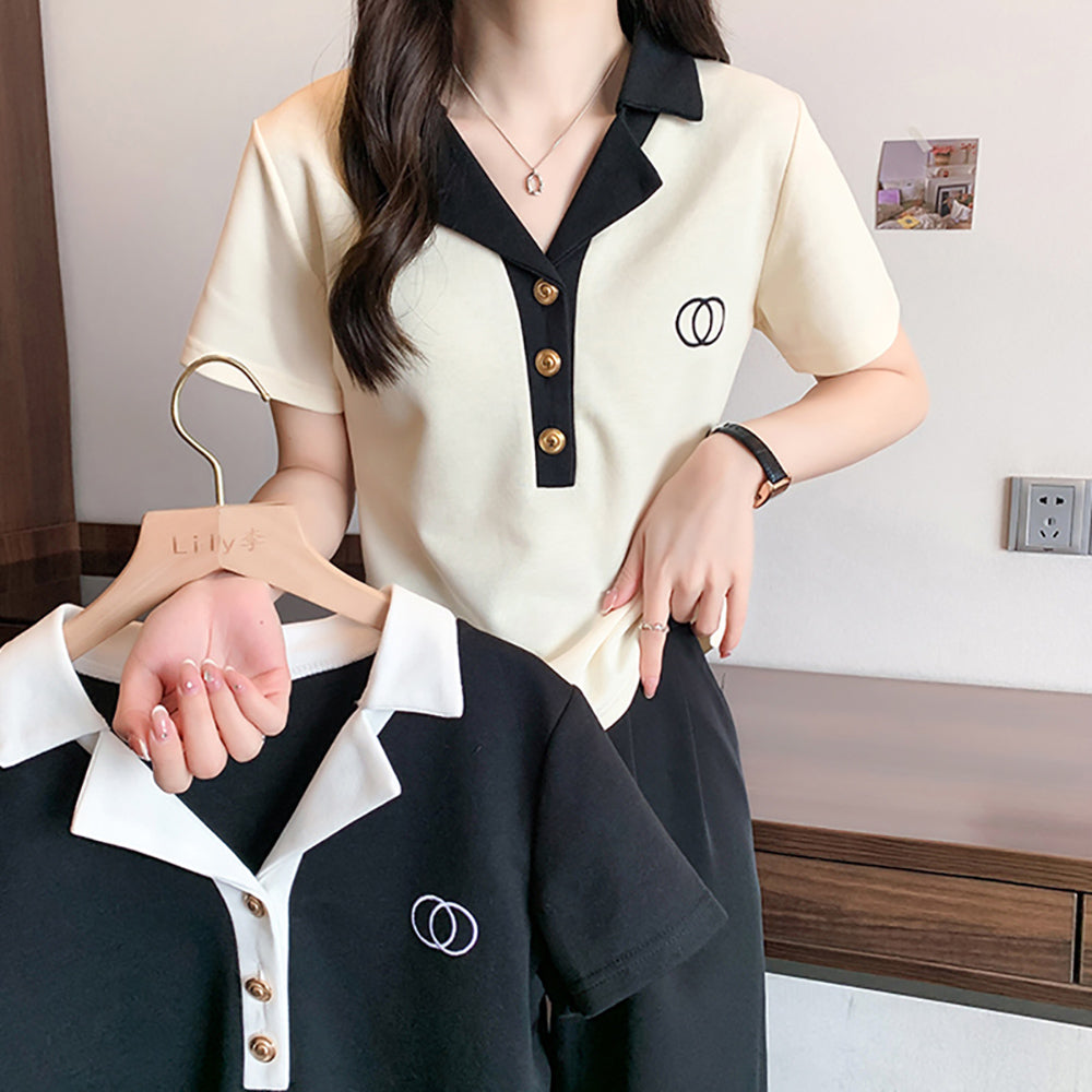 Women Solid V-Neck Top