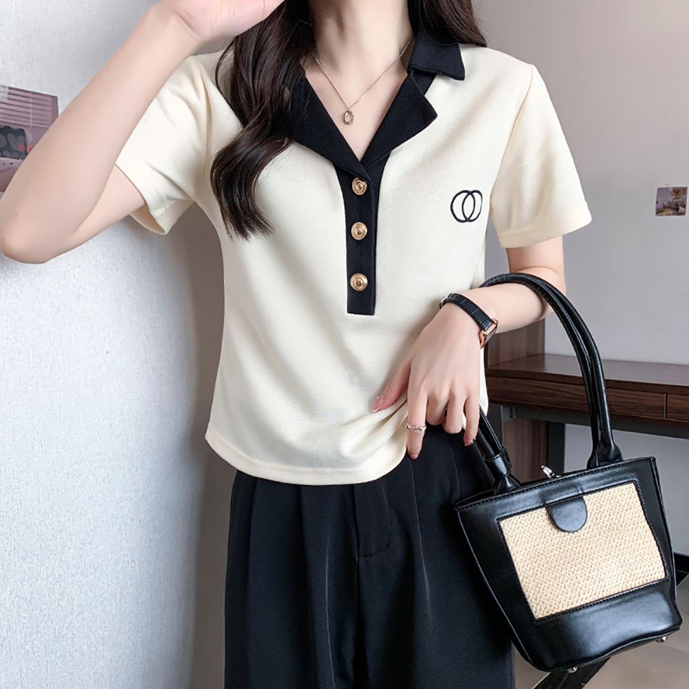 Women Solid V-Neck Top