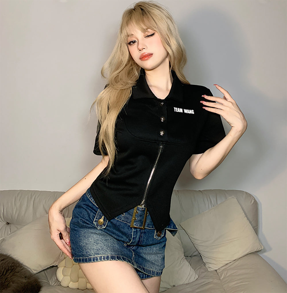 Women Shirt Collar Shirt Style Top