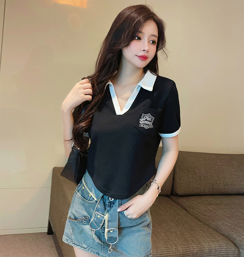 Women Shirt Collar Top