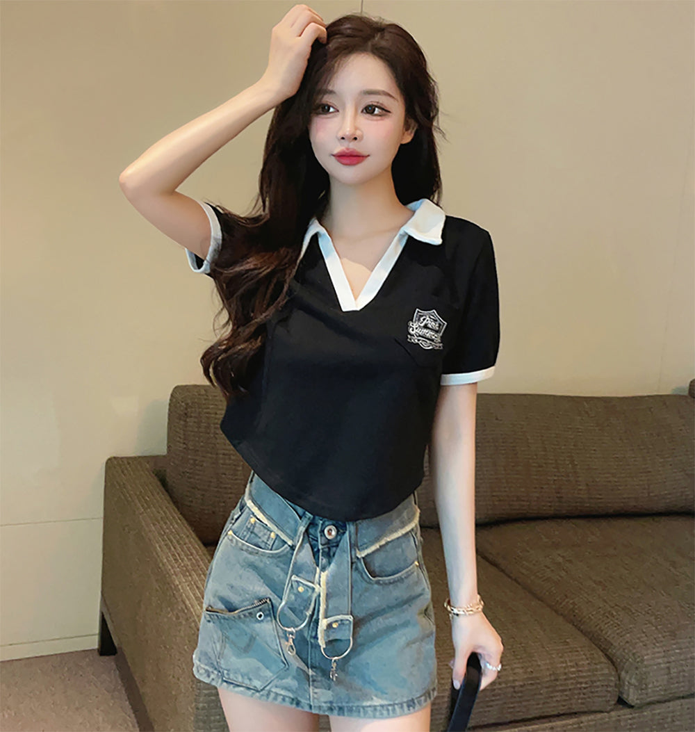 Women Shirt Collar Top