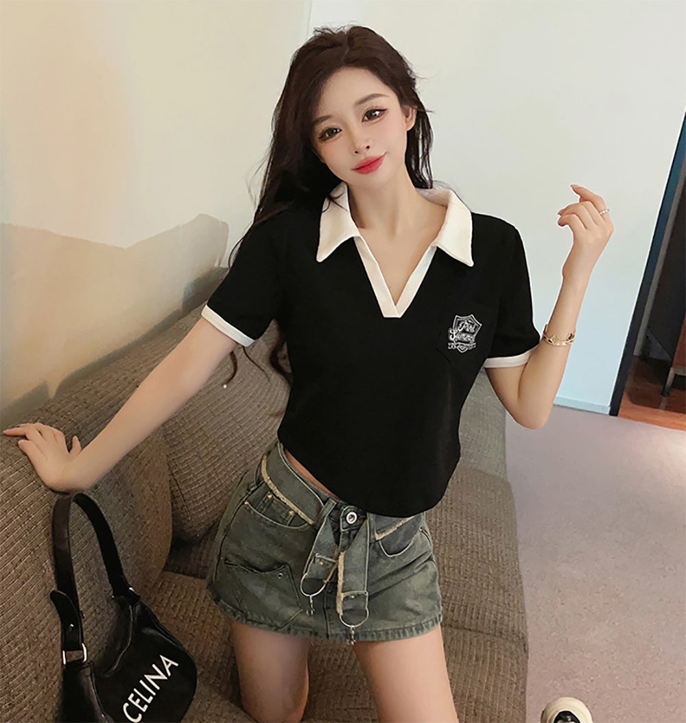 Women Shirt Collar Top