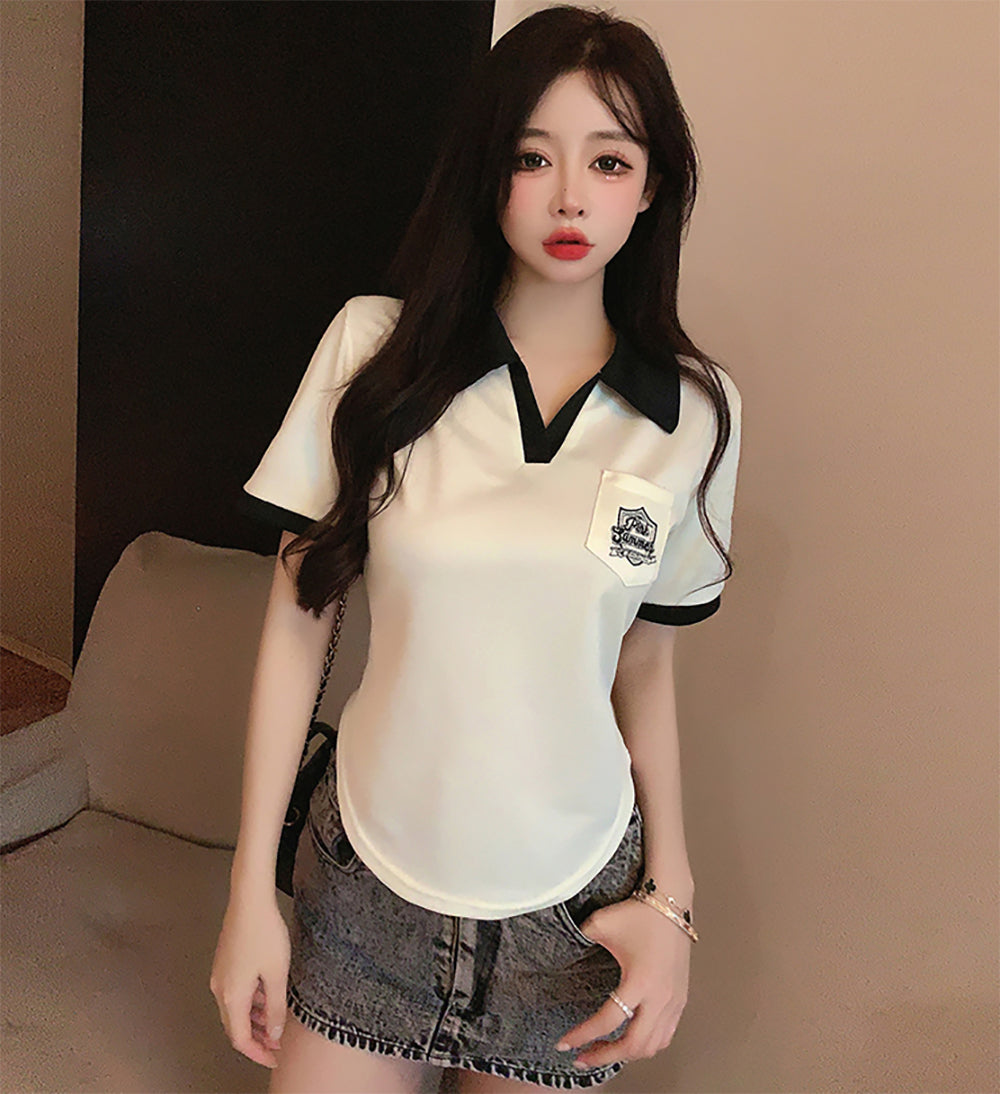 Women Shirt Collar Shirt Style Top