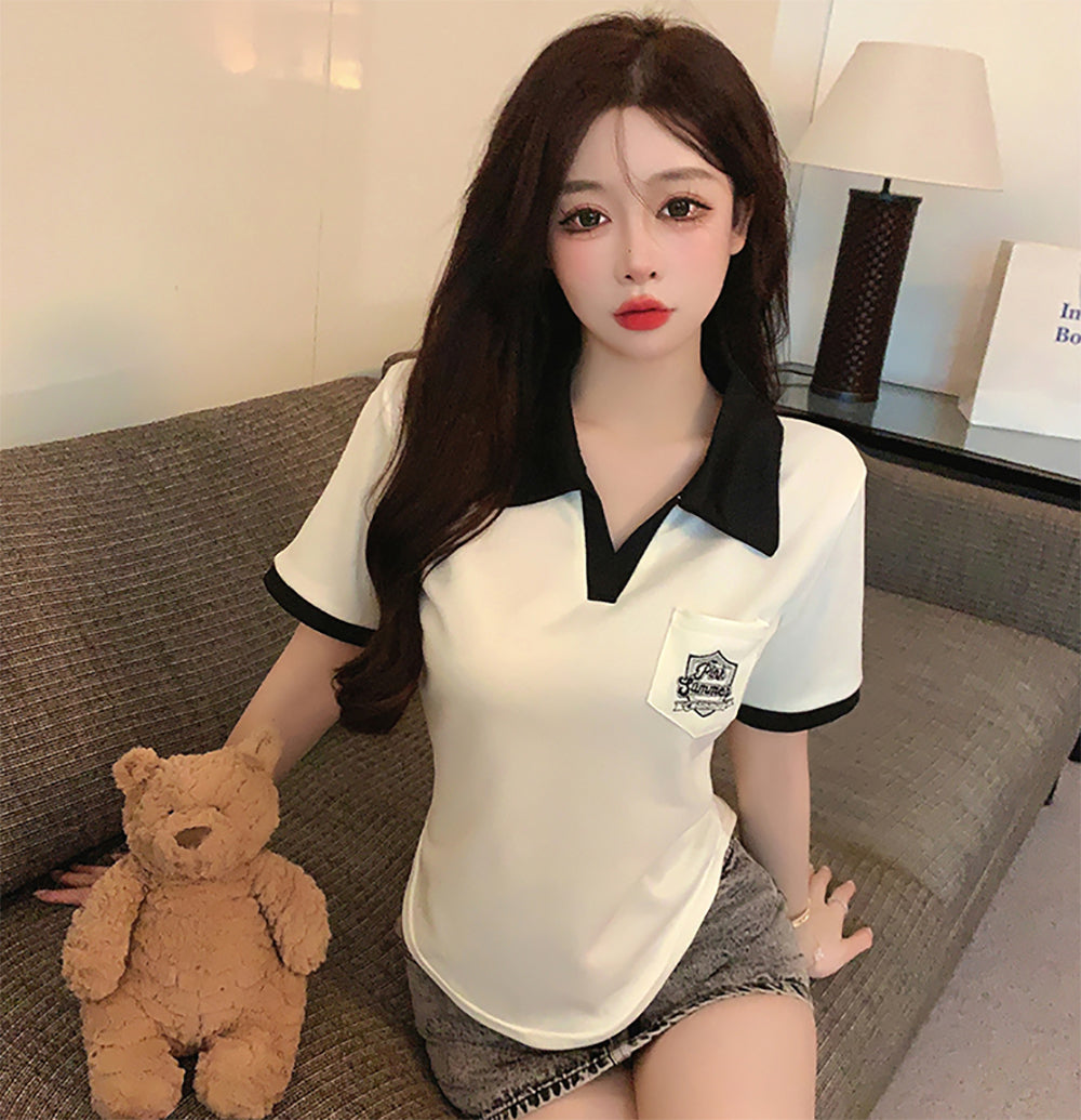 Women Shirt Collar Shirt Style Top