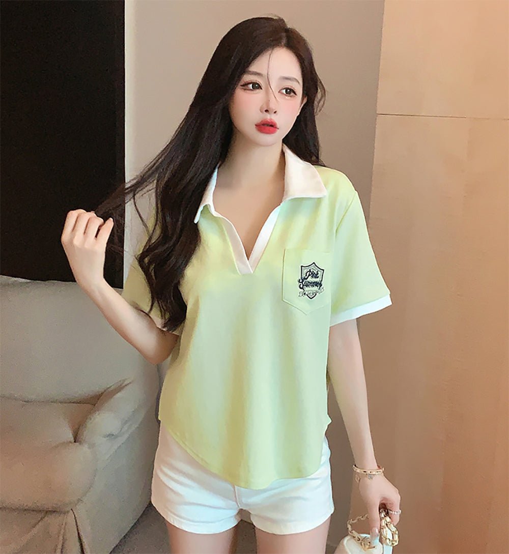 Women Shirt Collar Top