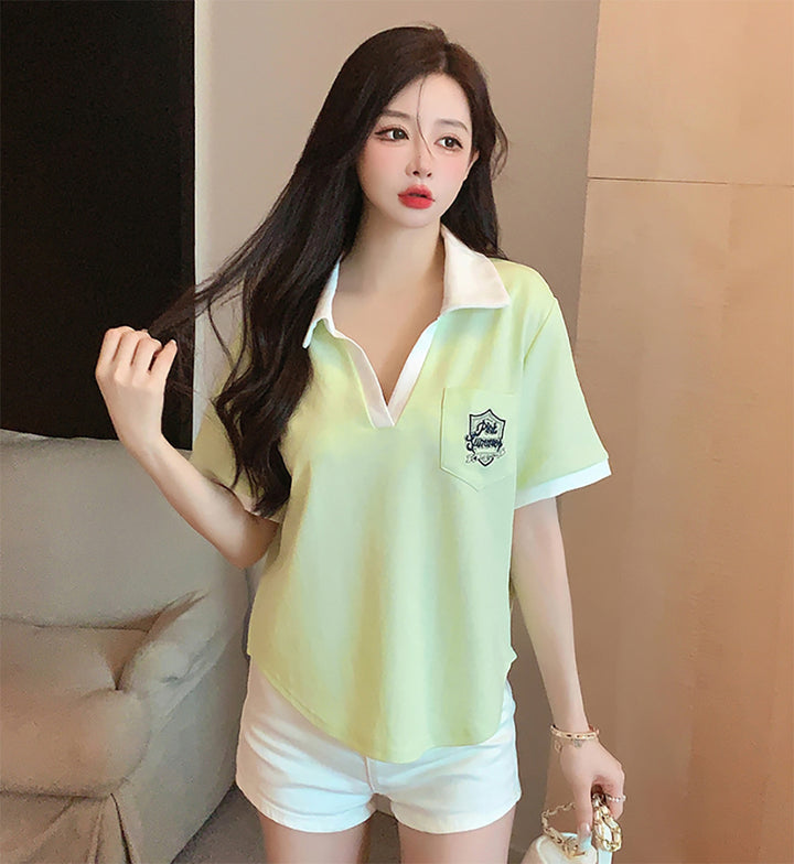Women Shirt Collar Top