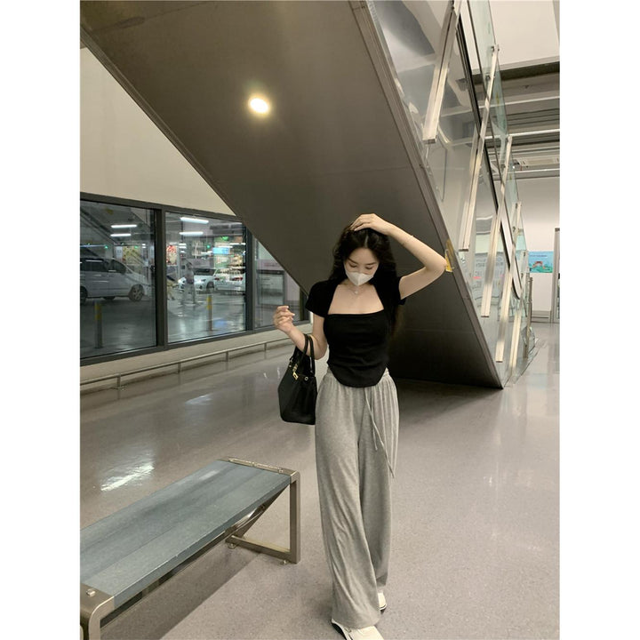Women Square Neck Bardot Top