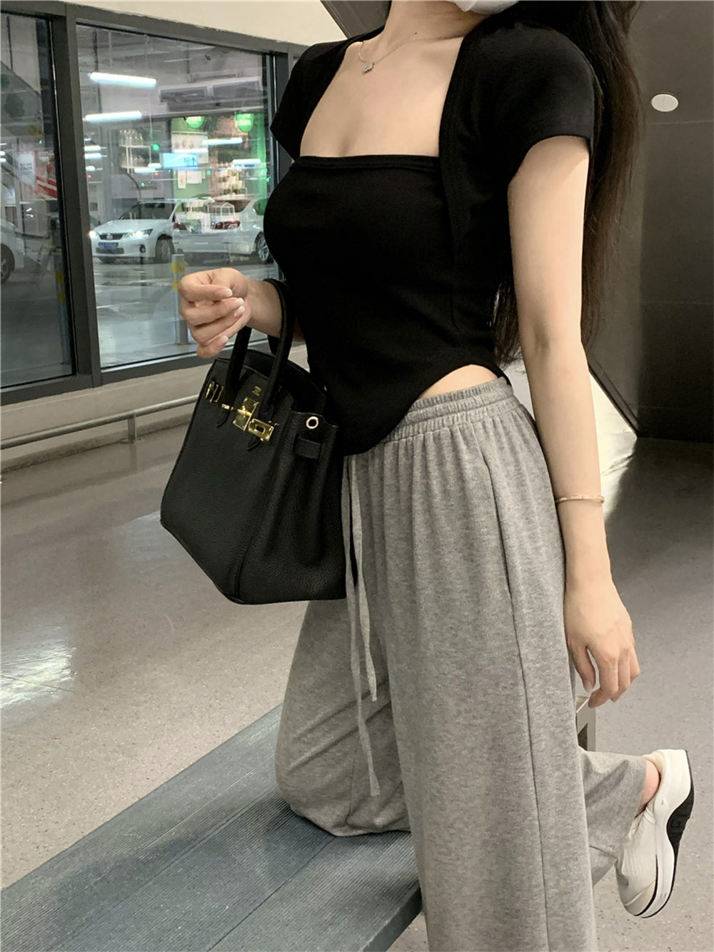 Women Square Neck Bardot Top