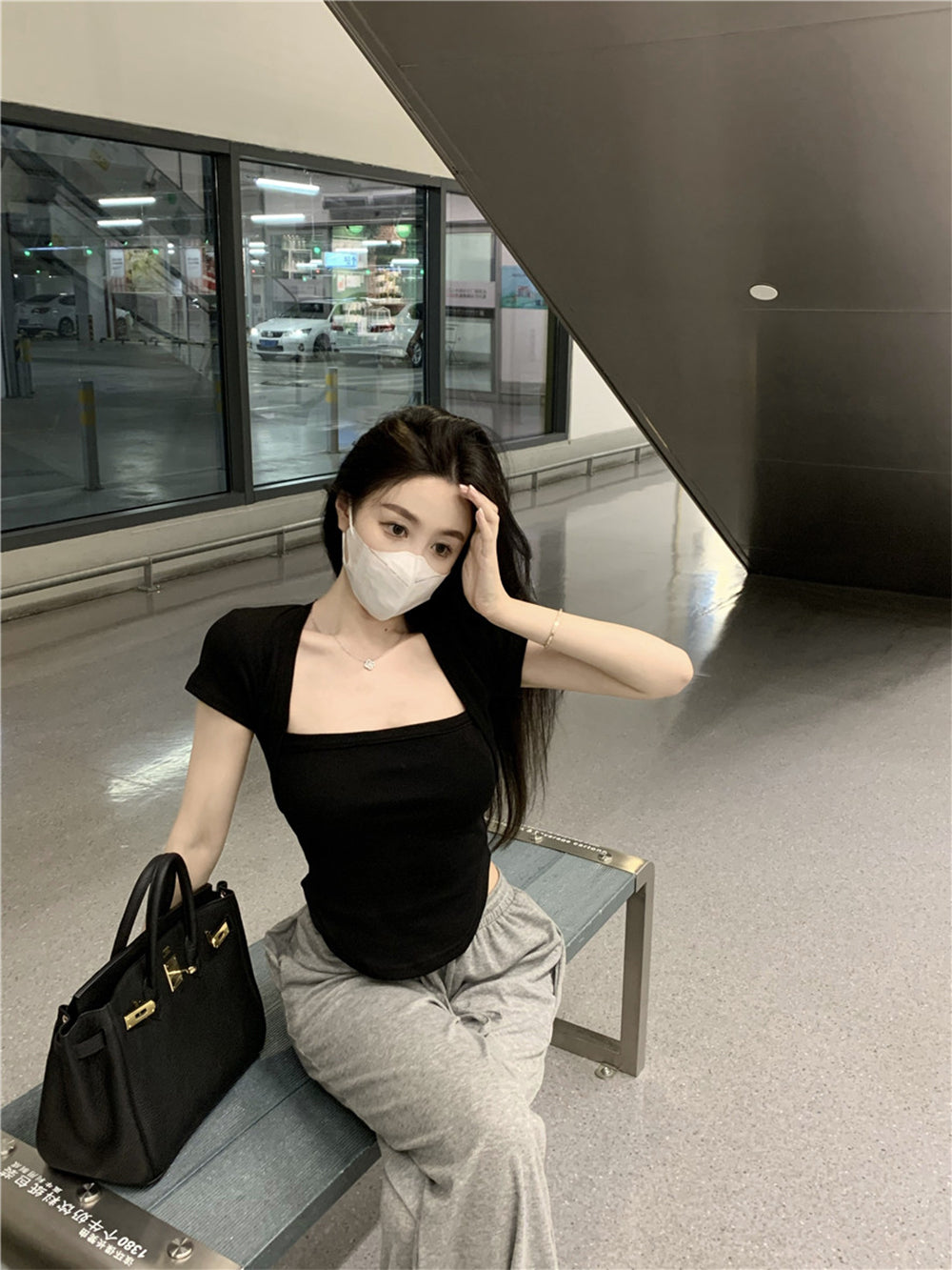 Women Square Neck Bardot Top