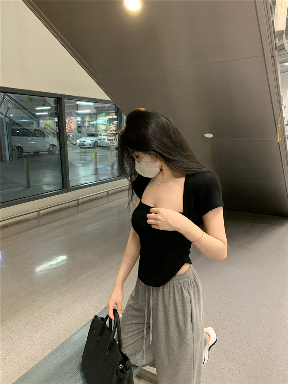 Women Square Neck Bardot Top