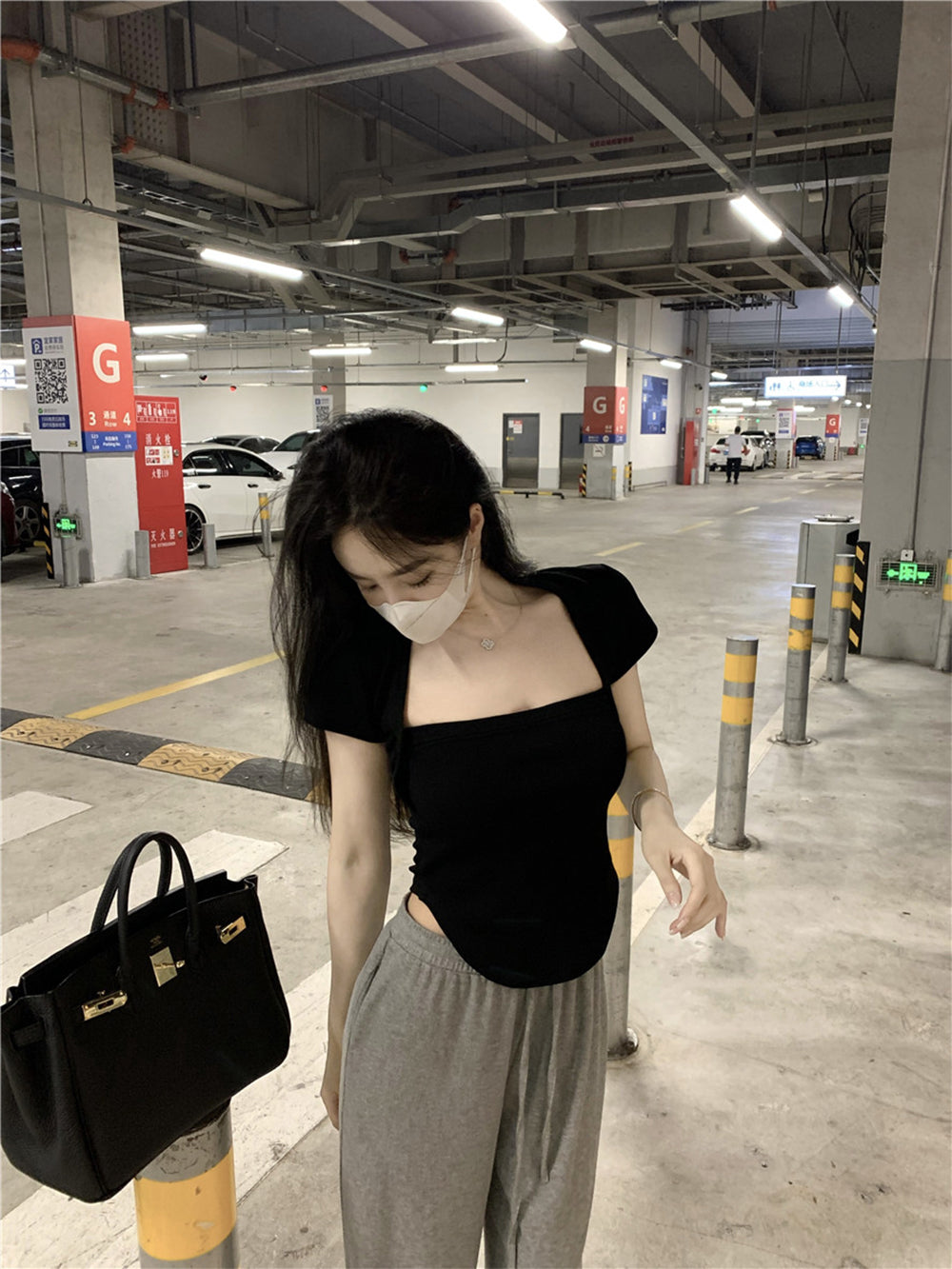 Women Square Neck Bardot Top