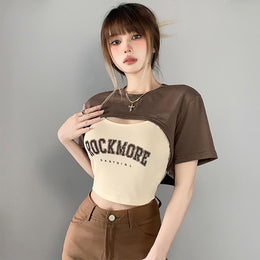 Women Typography Printed Wrap Top