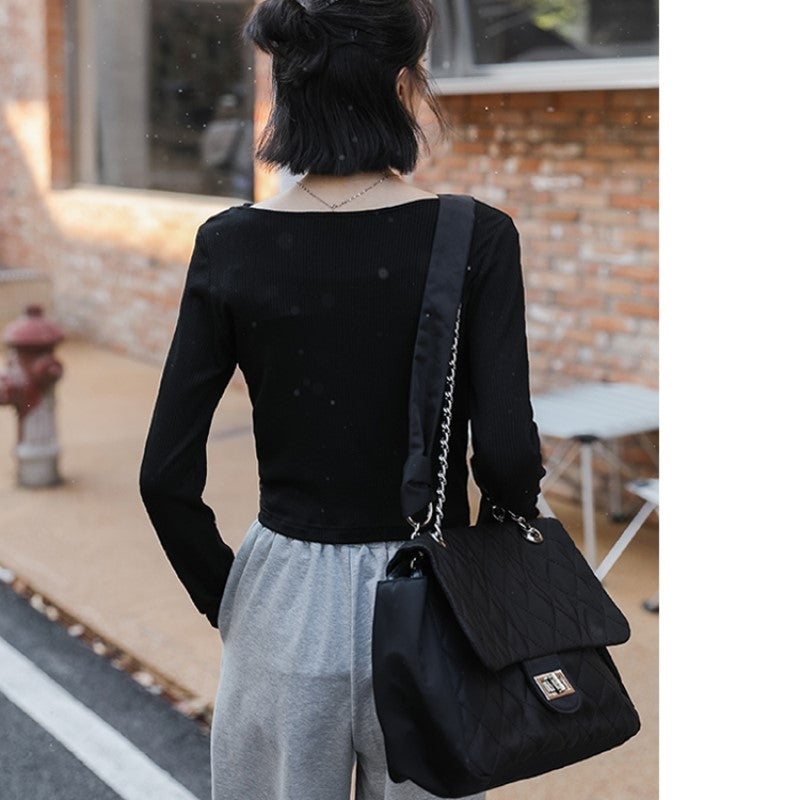 Black Scoop Neck Top