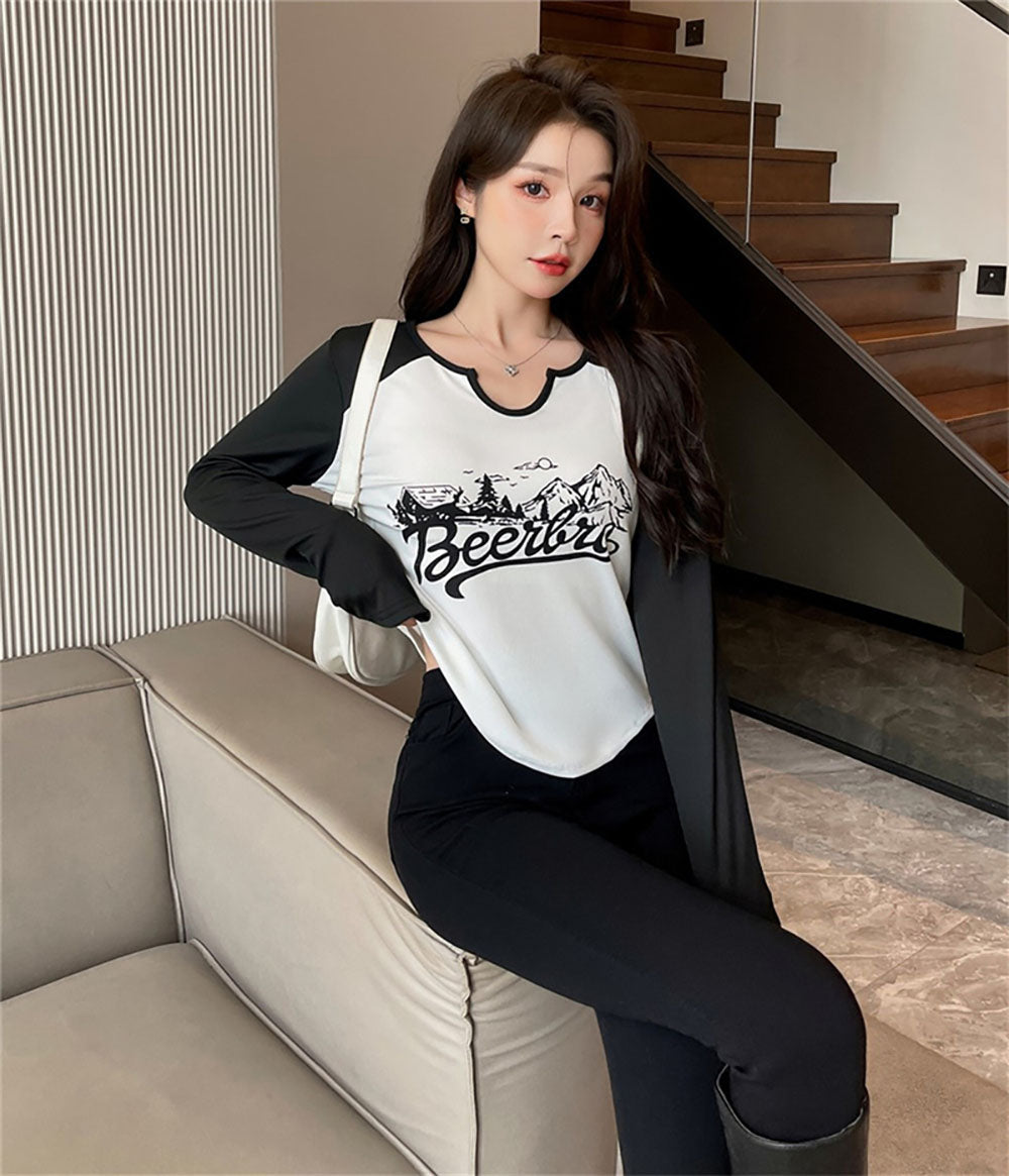 Women Typography Printed Round Neck Top