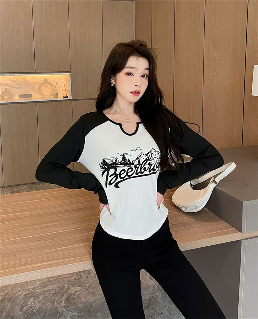 Women Typography Printed Round Neck Top