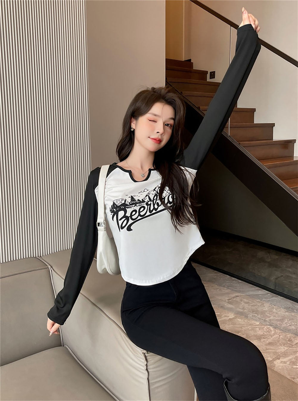 Women Typography Printed Round Neck Top
