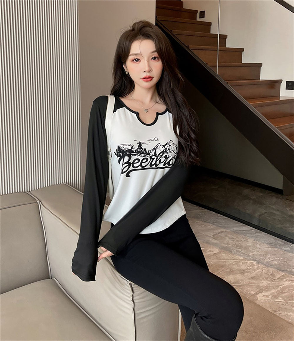 Women Typography Printed Round Neck Top