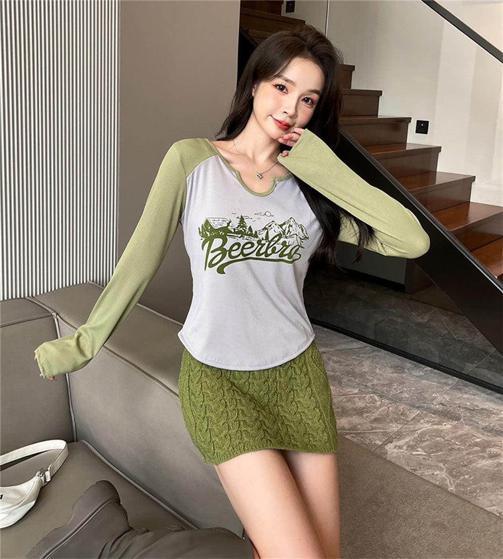 Women Typography Printed Round Neck Top