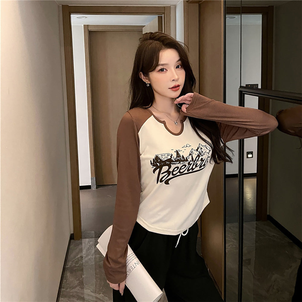 Women Typography Printed Round Neck Top