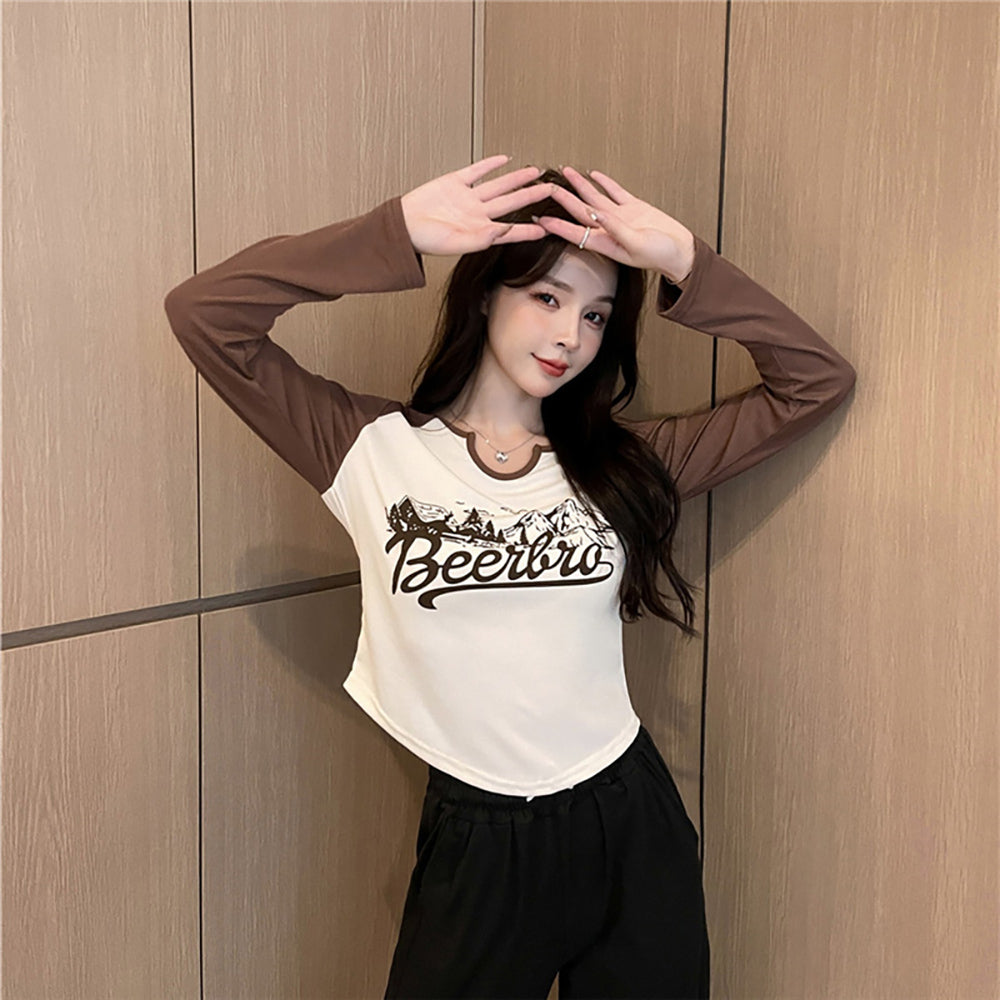 Women Typography Printed Round Neck Top