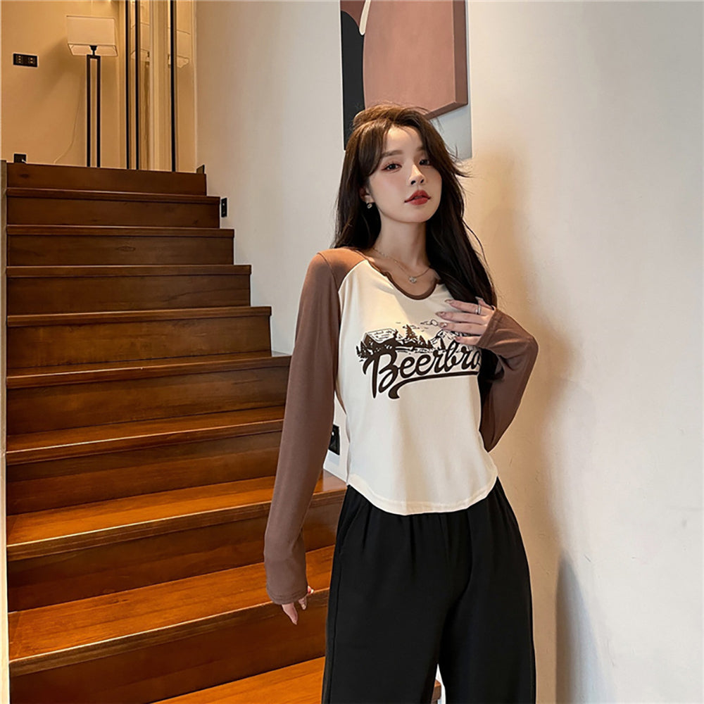Women Typography Printed Round Neck Top