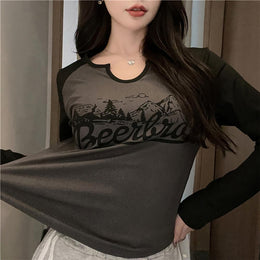 Women Typography Printed Round Neck Top