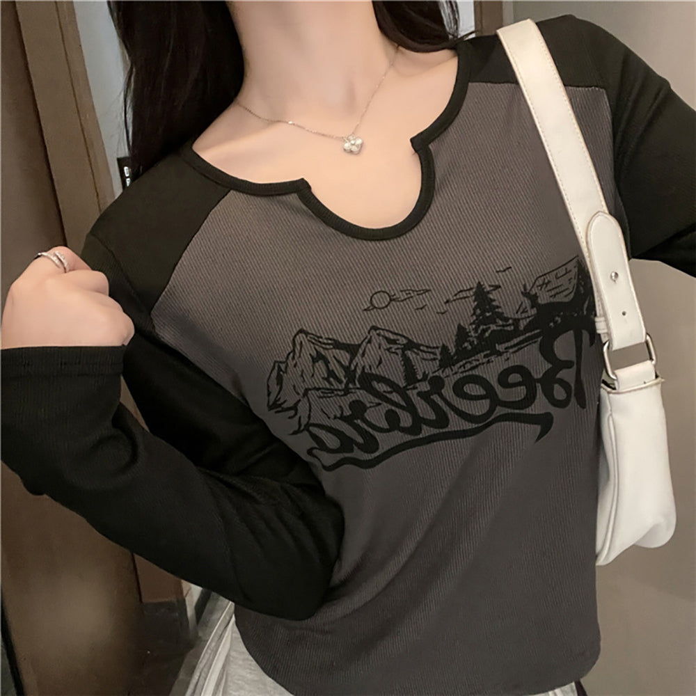 Women Typography Printed Round Neck Top