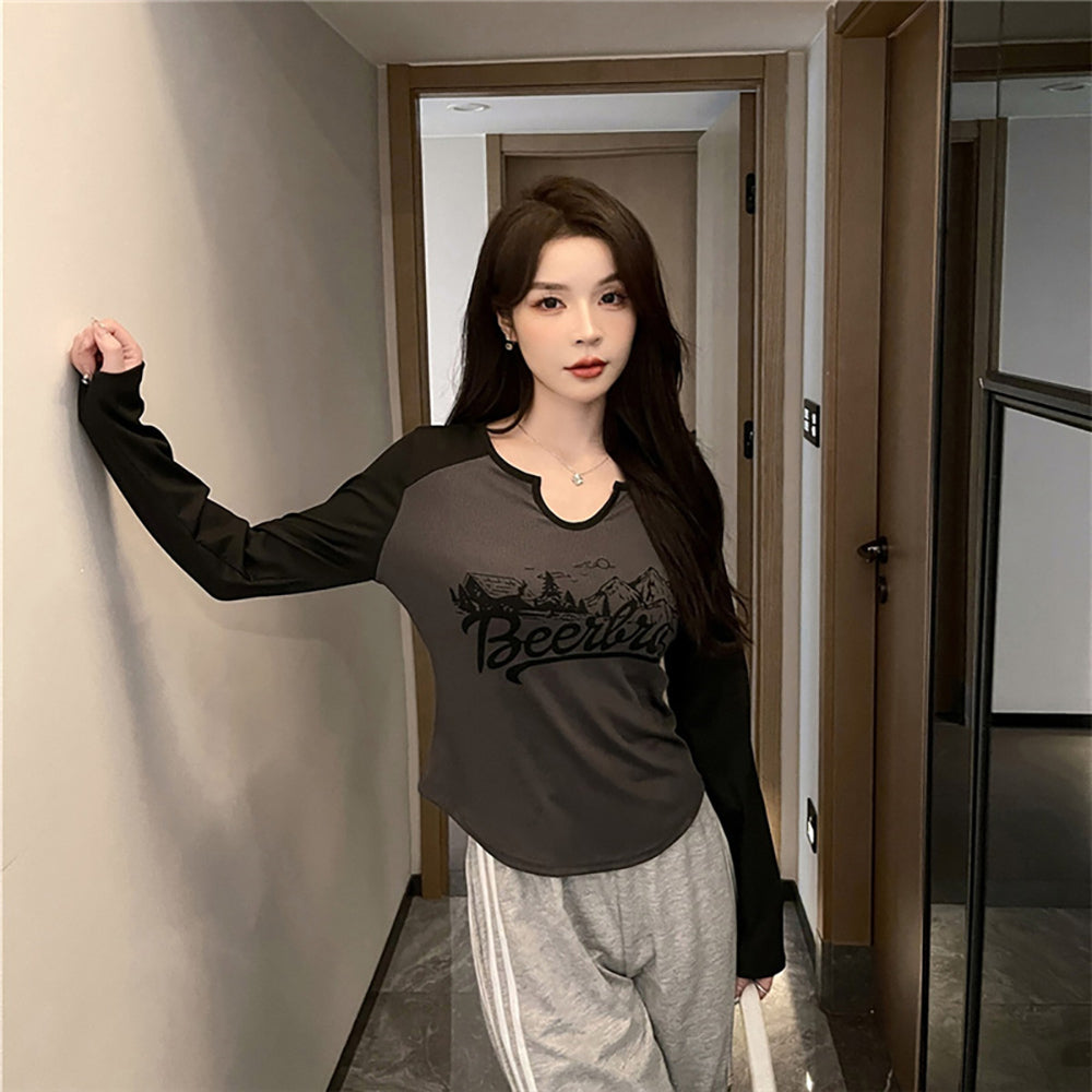 Women Typography Printed Round Neck Top