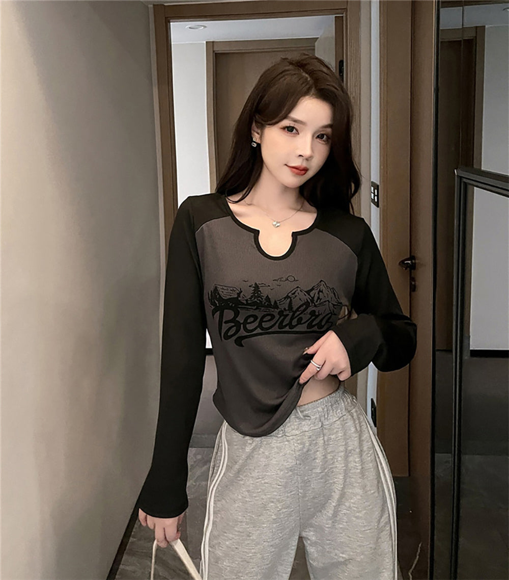 Women Typography Printed Round Neck Top