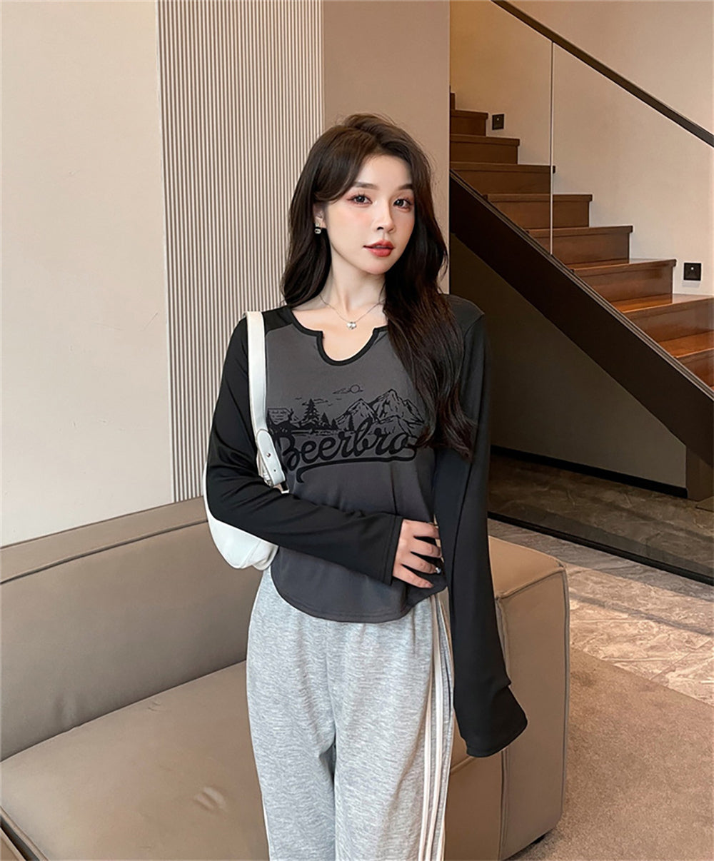 Women Typography Printed Round Neck Top
