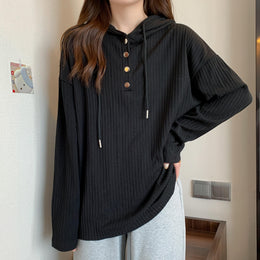 Women Solid Hood Top