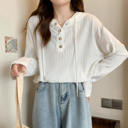 Women Solid Hood Top