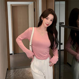 Women Solid Round Neck Top