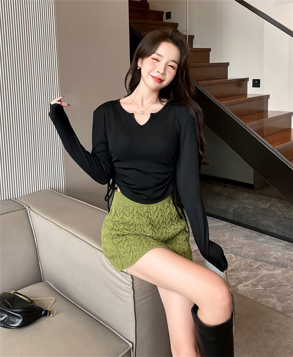 Women Solid Round Neck Top