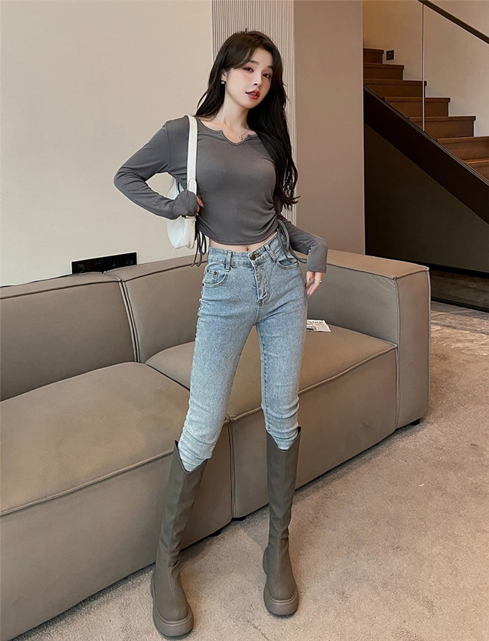 Women Solid Round Neck Top