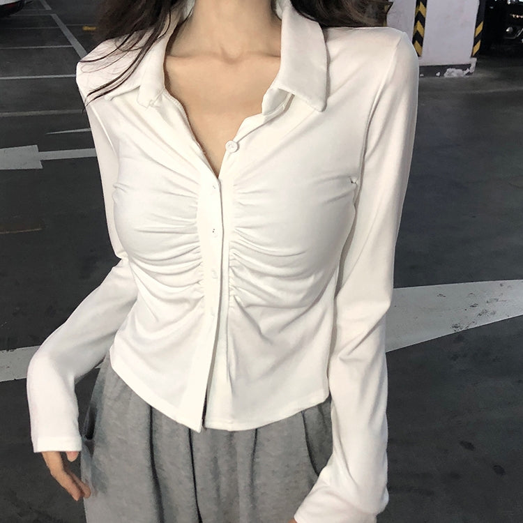 White Shirt Collar Shirt Style Top