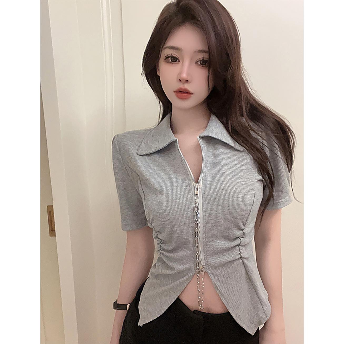 Women Crop Shirt Style Top