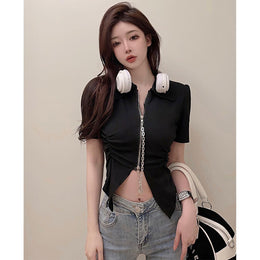Women Shirt Style Crop Top
