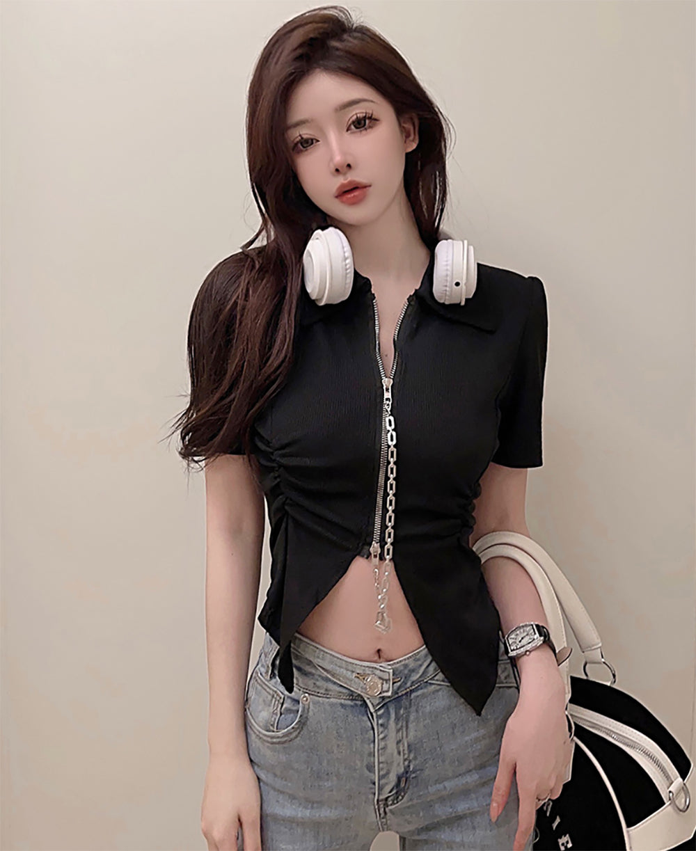 Women Shirt Style Crop Top