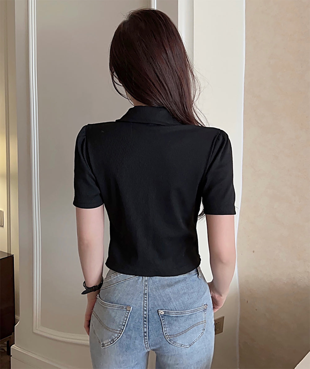 Women Shirt Style Crop Top