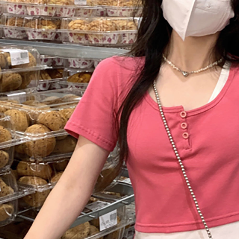 Women Round Neck Tank Crop Top