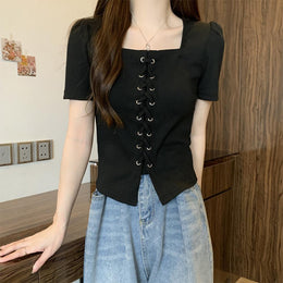 Women Square Neck A-Line Top